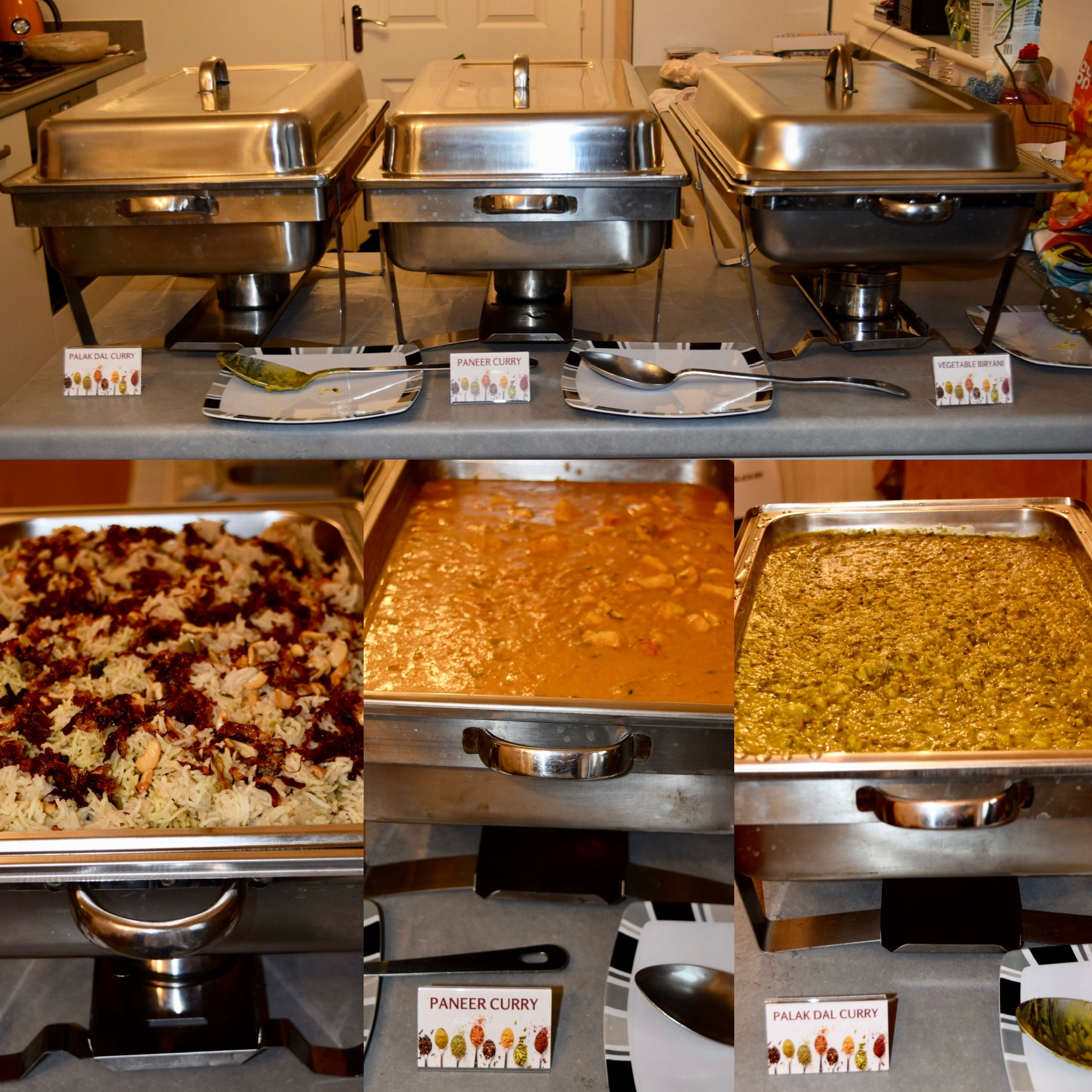 Indian catering food display