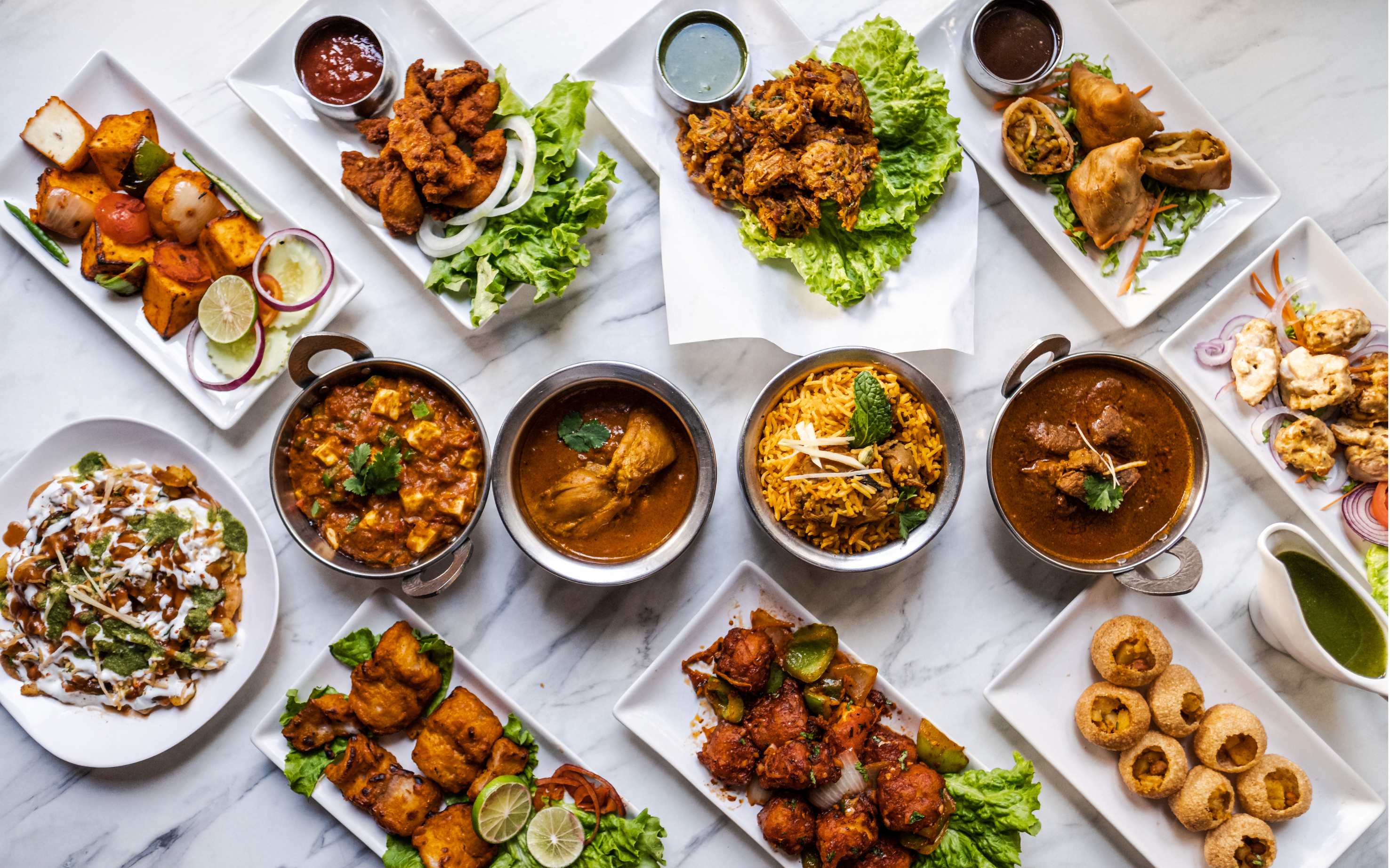Variety of Indian dishes